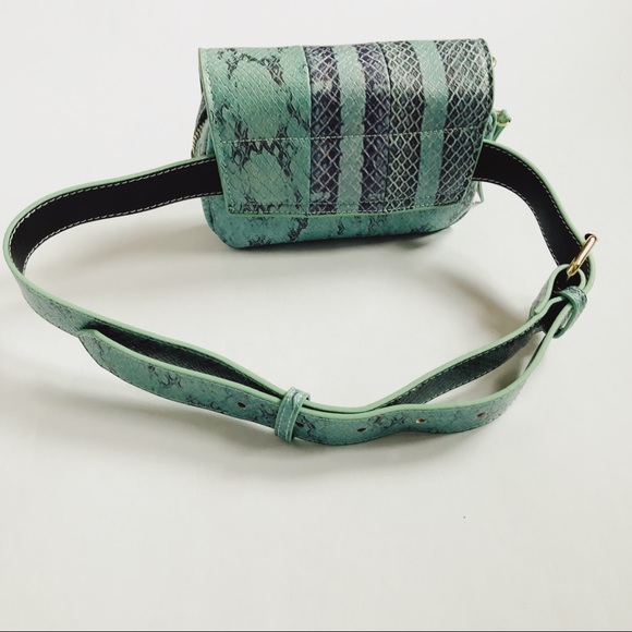 🆕Mimi Green Vegan Snake Skin Belt Bag Fanny Pack - Picture 6 of 8